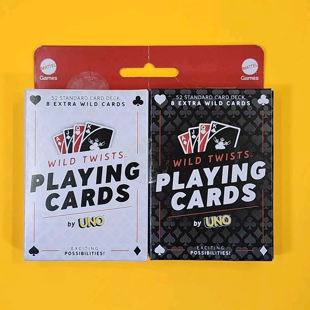 Wild Twists Playing Cards by Uno 2 Packs Mattel Brand New Game Packs Family Fun